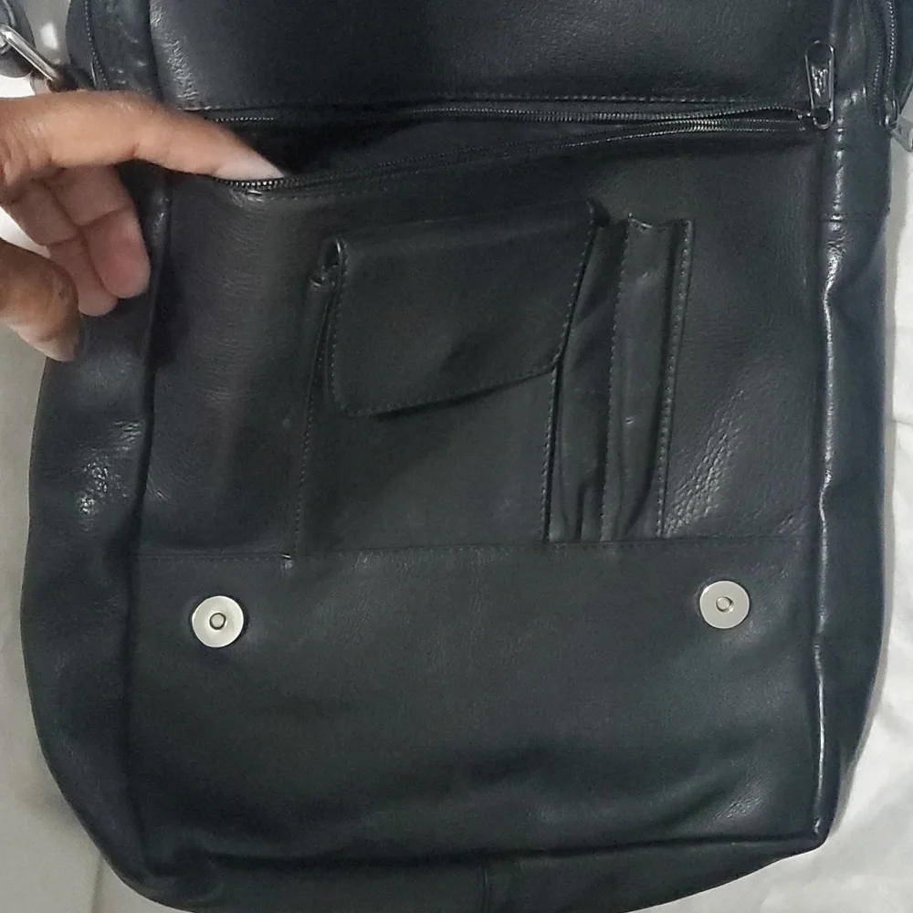 Sheepskin Leather Crossbody Messenger Bag Large
